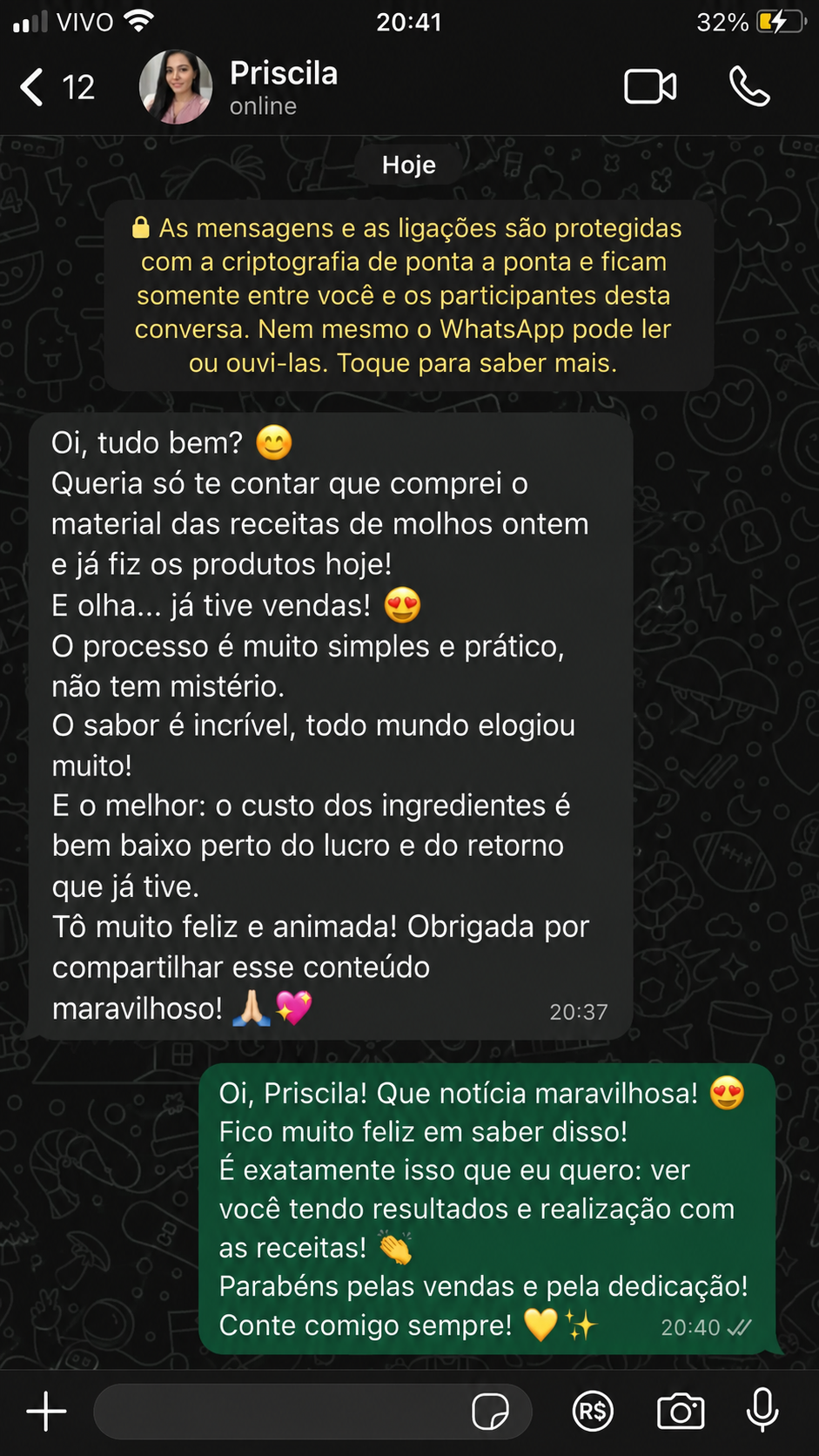 Avaliação de cliente no WhatsApp