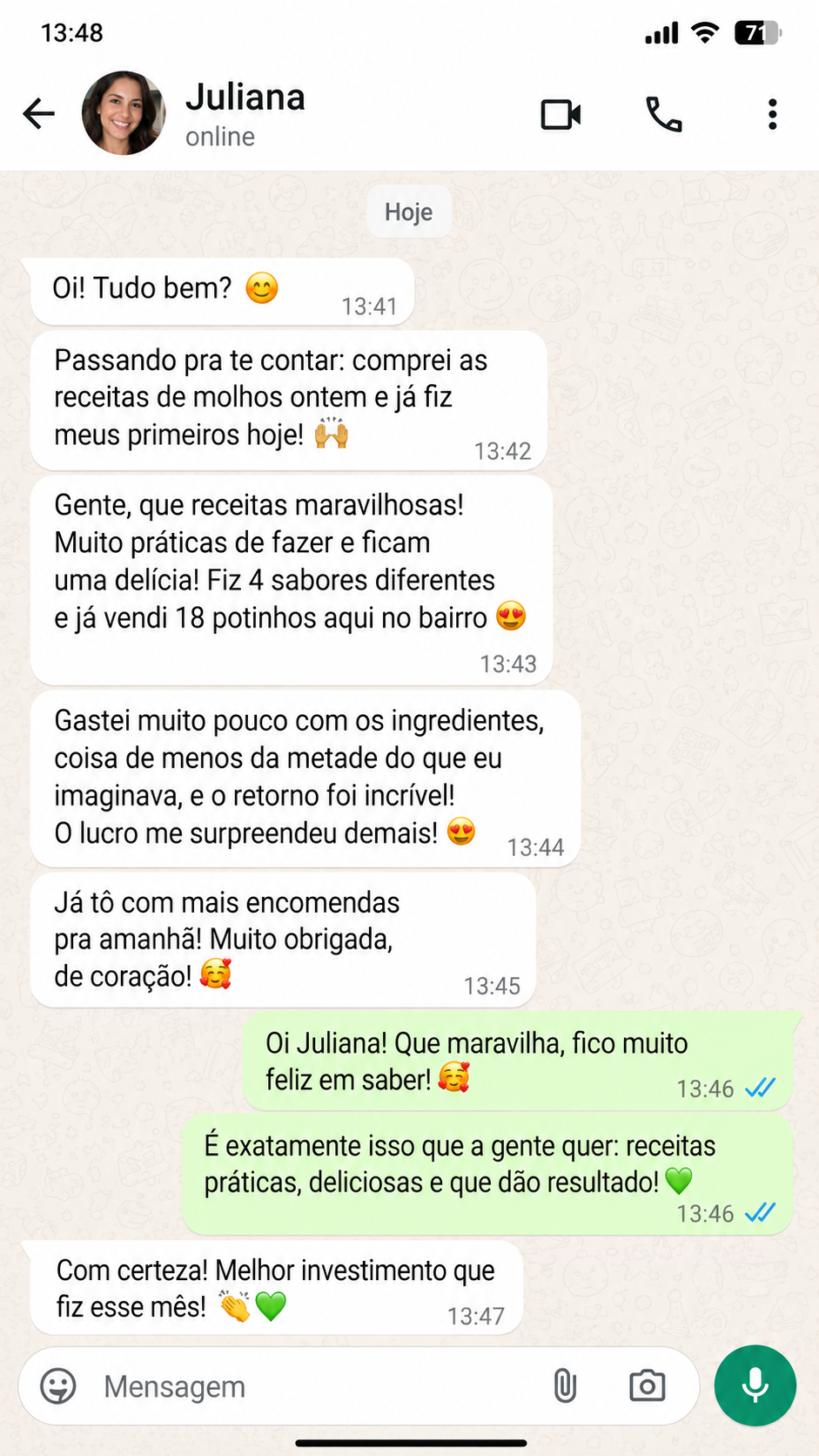 Avaliação de cliente no WhatsApp